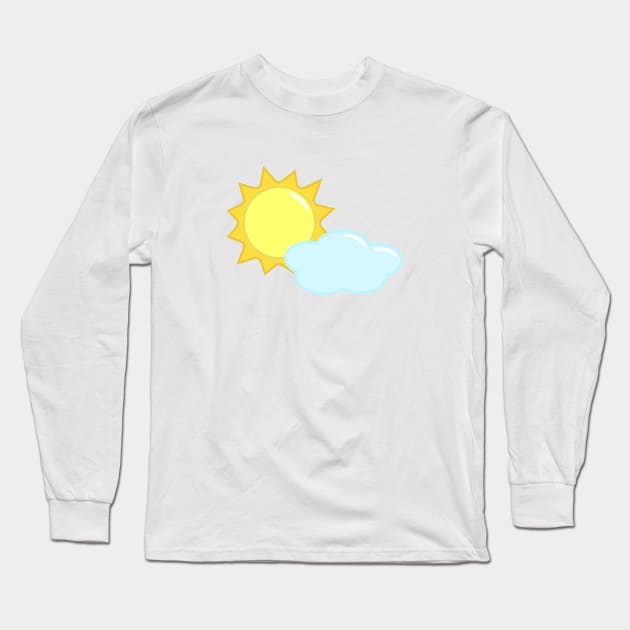 Cute Sun and Cloud Weather Icon Long Sleeve T-Shirt by Kelly Gigi